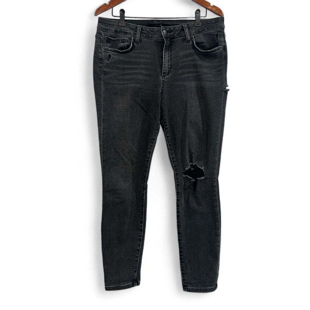 Joes Jeans Womens Size 32 Tapered Black Denim Casual Outdoor Ladies Distressed